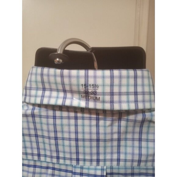 New DOCKERS Battery Street NWT Blue Cotton Poly Spandex 15-15.5 32-33 (M) Shirt - Picture 10 of 14